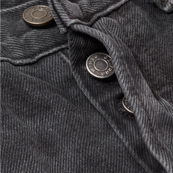 GRLFRND Ripped High Rise Button Fly Jeans in Grey Black - Picture 12 of 14